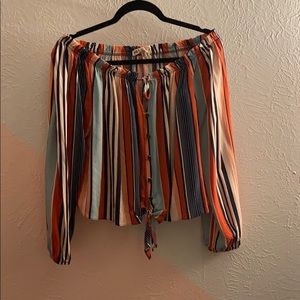 Colorful off shoulder blouse